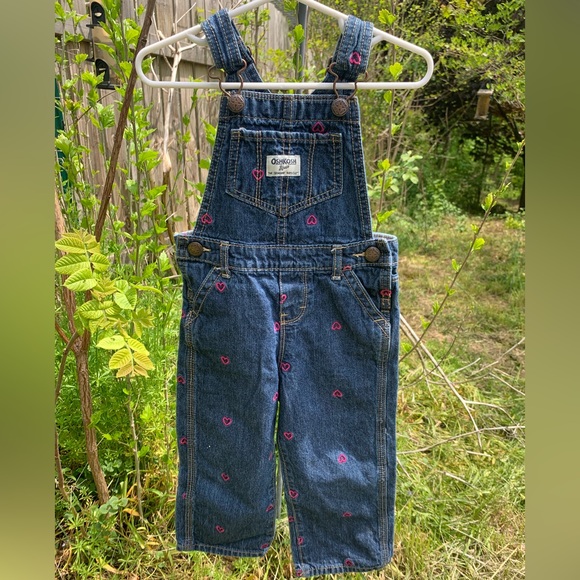 OshKosh B'gosh Other - OshKosh B’gosh Toddler Pink Hearts Overalls